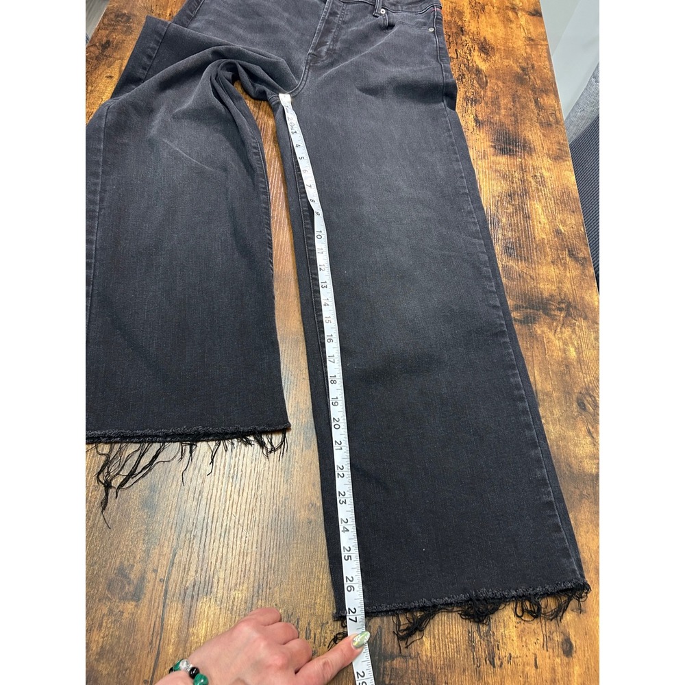 Hidden Jeans Womens High Rise Wide Leg Raw Frayed Hem Faded Black Denim Size 31 - Picture 3 of 7